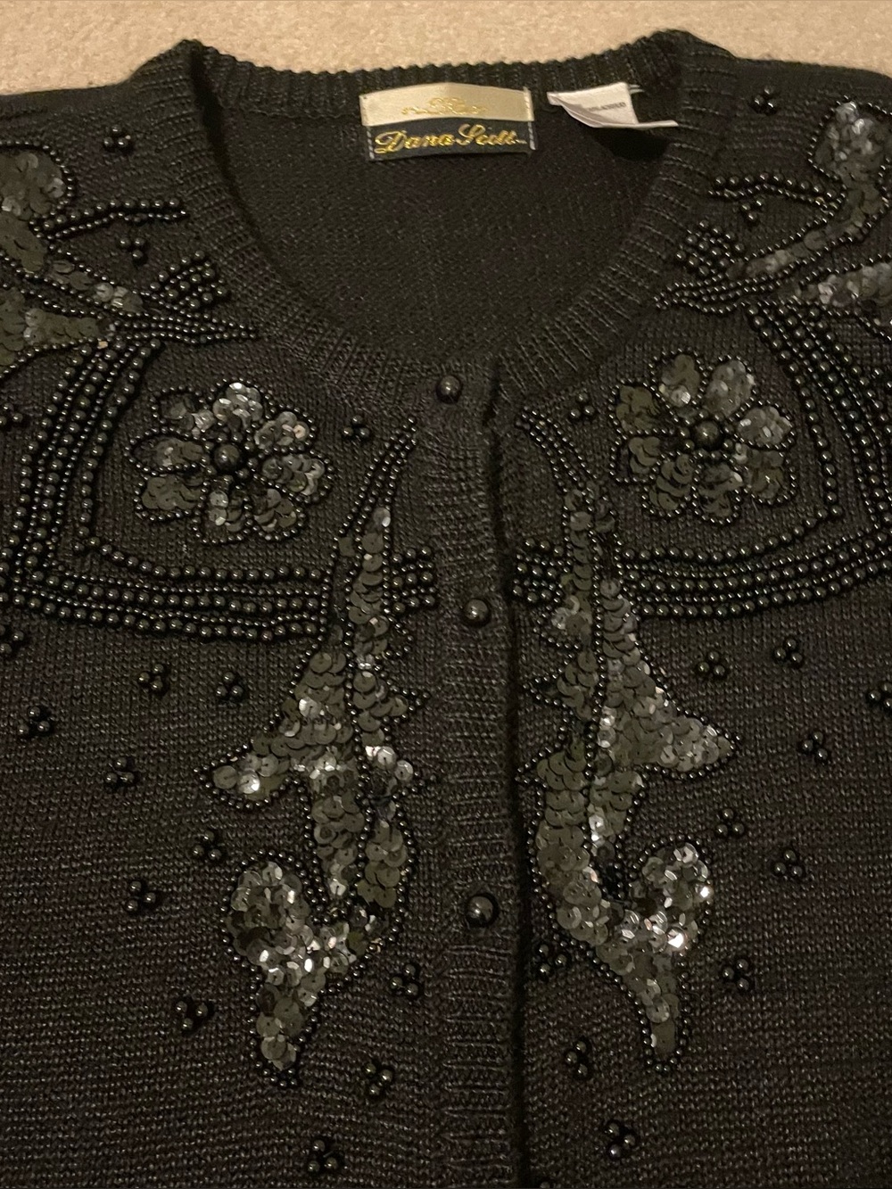 DANA SCOTT embellished vintage cardigan sweater-large like new